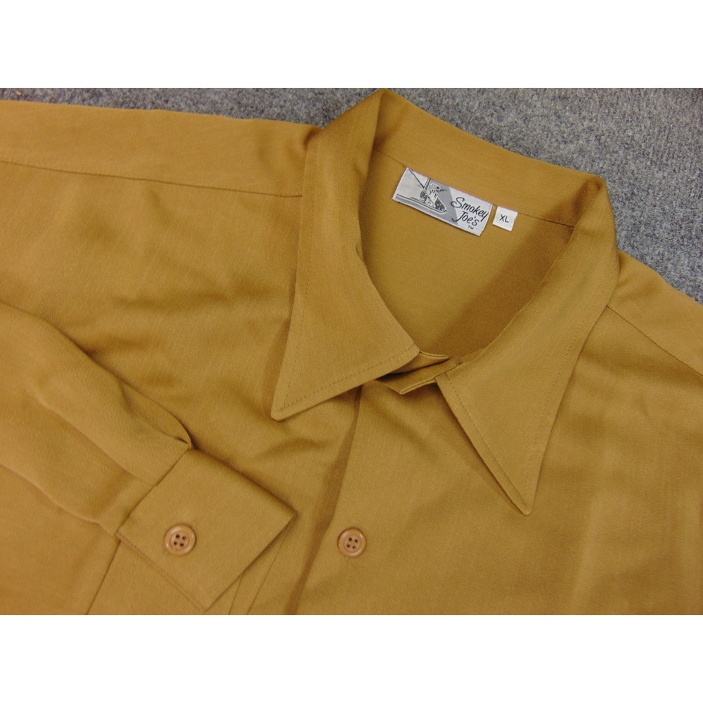 Smokey Joes Button Down Shirt Mens XL Yellow Mustard Streetwear Baqggy Hip Hop
